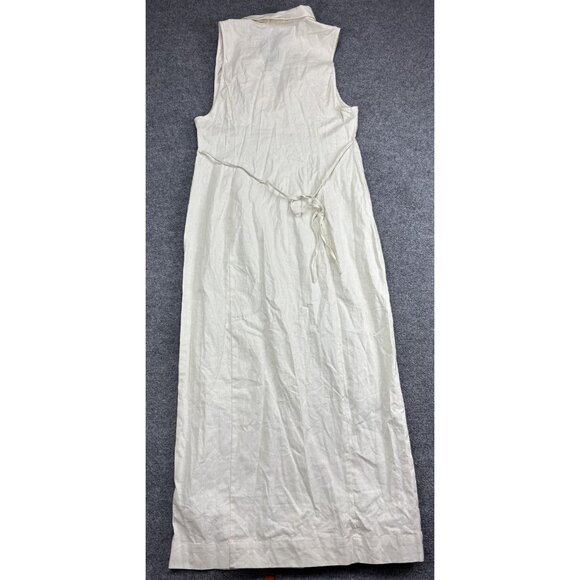 Free People Shirt Dress Womens XL Nilla Cream Sleeveless Button Front Maxi - Picture 9 of 9
